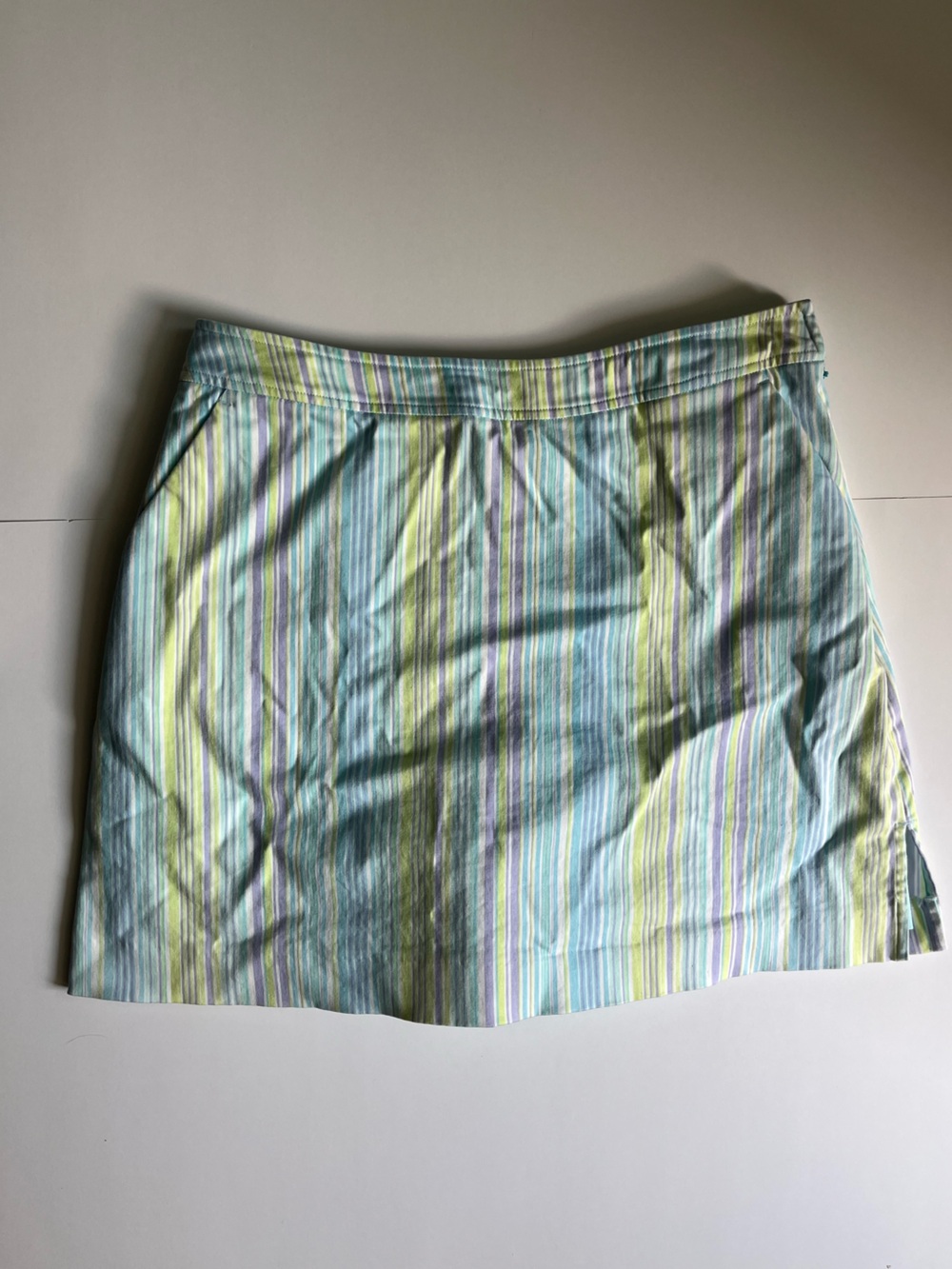 Fairway & Greene Pastel Striped Golf Skort - Blue, Yellow, Mint